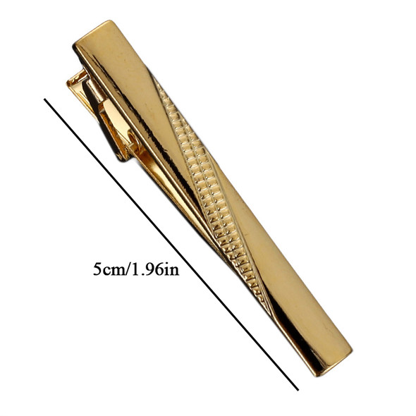 Luxurious Tie Clip Classic Simple Style Pin Clasp Bar Gold Color Male Business Necktie Clip Clasp Metal Men Jewelry Accessories