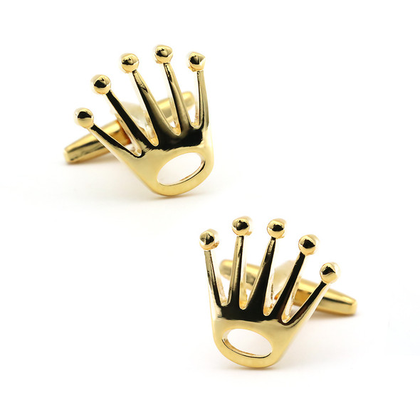 Fashion Crown Style Men's Cufflinks Metal Electroplated Multiple Colors Sleeve Needles Current Accessories Gift Wholesale