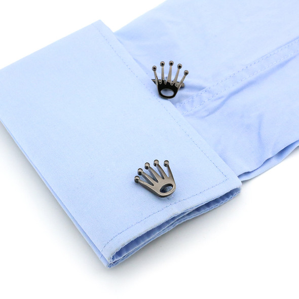 Fashion Crown Style Men's Cufflinks Metal Electroplated Multiple Colors Sleeve Needles Current Accessories Gift Wholesale