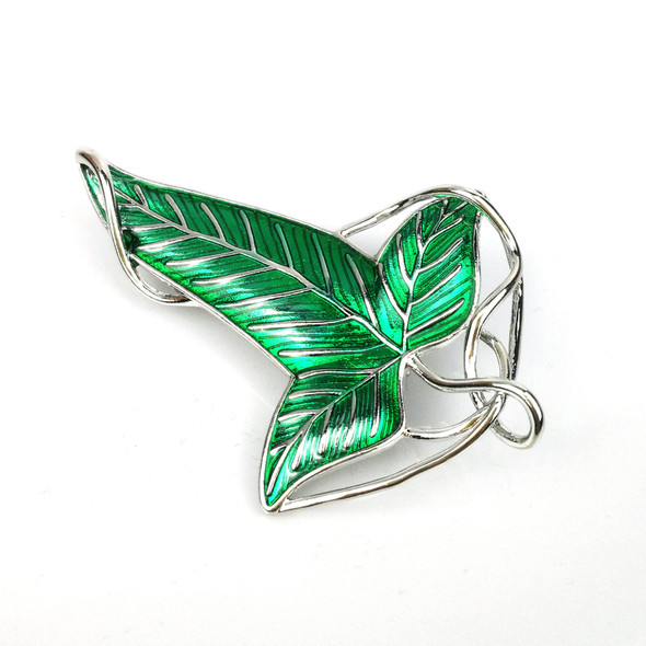 Elf Green Leaves of Lorien Brooch Pin Tolkien Galadriel Legolas Frodo Baggins Aragorn Tree Enamel Badge Movie Jewelry Wholesale