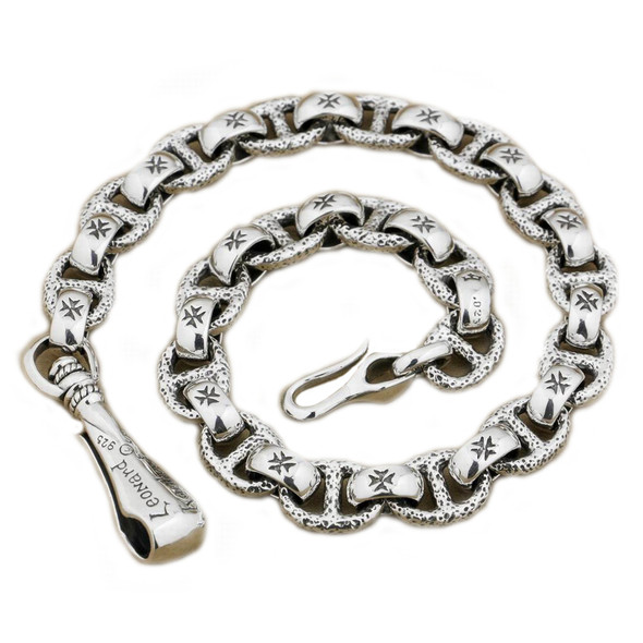 Huge Heavy 925 Sterling Silver Hook Belt Clip Biker Wallet Chain Punk KeyChain 8W006WC