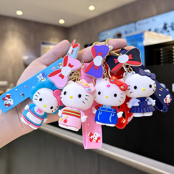 Kawaii Sanrio Keychain Cute Cartoon Hello Kitty Keychains KT Cat Car Key Ring Backpack Pendant Ornaments Jewelry Holiday Gifts