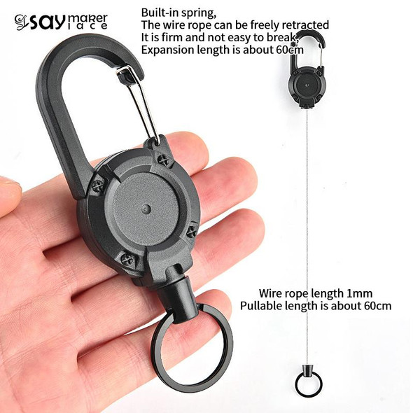 1Pcs Anti-theft Metal Easy-to-pull Buckle Rope Elastic Keychain Sporty Retractable Key Ring Anti Lost Yoyo Ski Pass ID Card