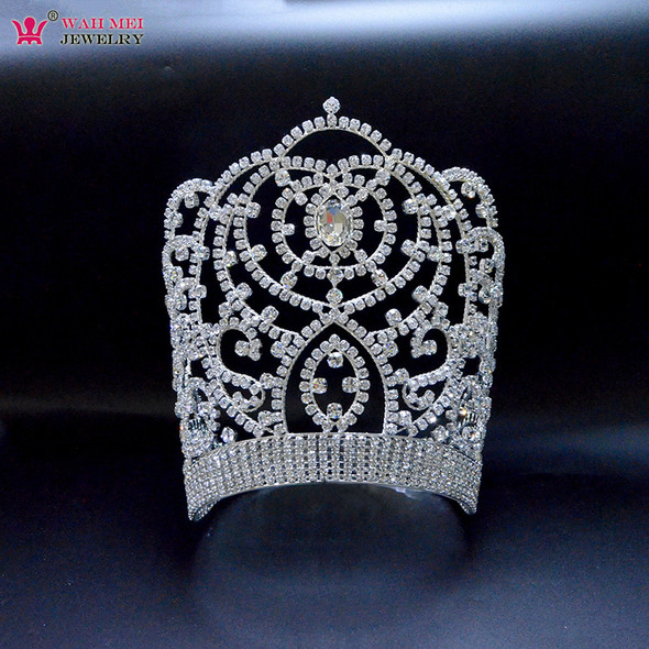 Mo274 Large Size Pageant Crown Rhinestone Crystal Tiaras and Crowns Bride Wedding Hair Jewelry Big Headdress For Women