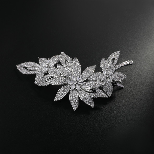 2024 New Fashion Zirconia Flower Designer Hair Wear Hair Clip Luxury Hair Jewelry For Women Girls Cute Hair Accessories