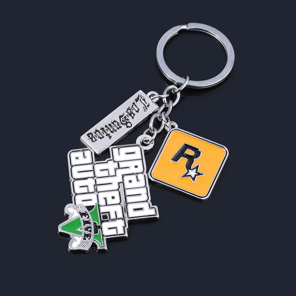 Game PS4 GTA5 Keychain GTA V Grand Theft Auto 5 Star Muti Pendant Keyring For Men Fashion Key Holder Jewelry