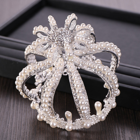 Luxury Crystal Pearl Tiaras And Crowns Rhinestone Prom Diadem Crown Women Bridal Wedding Hair Accessories Jewelry Crown Tiara