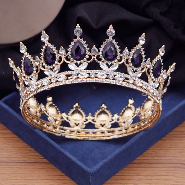 Vintage Royal Queen King Tiaras and Crowns Women Pageant Prom Large Diadem Hair Ornaments Wedding Hair Jewelry Accessories