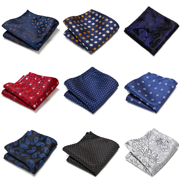 Newest design 126 Many Color Silk Luxury Handkerchief Pocket Square Polka dot Dropshipping Ivory Memorial Day