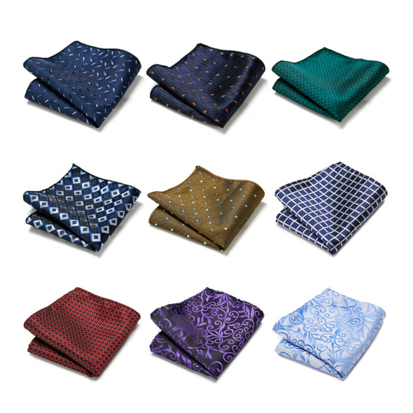 126 Many Color Newest design Woven Silk Handkerchief Pocket Square Male Brown Clothing accessories Polka dot Fit Group