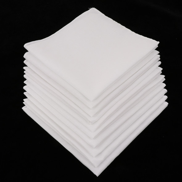 10pcs White Hankie Women Handkerchiefs Cotton Square Super Soft Washable Hanky Chest Towel Pocket Square 28 x 28cm