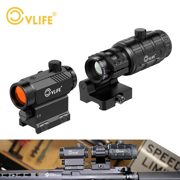 CVLIFE Rifle scope Red Dot 3X Magnifier Combo 3 MOA Auto Brightness