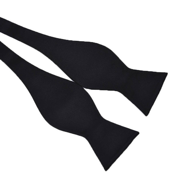 1Pc Men Silk Satin Plain Solid Black Bow Tie Formal Wedding Bowtie Necktie Ties Gentle Italian Satin Solid Color Fashion Bow Tie