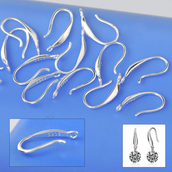 Wholesale 50PCS Genuine Solid 925 Sterling Silver Color Earring Smooth Hook Ear Wires DIY Earring Accessories Jewelry Findings