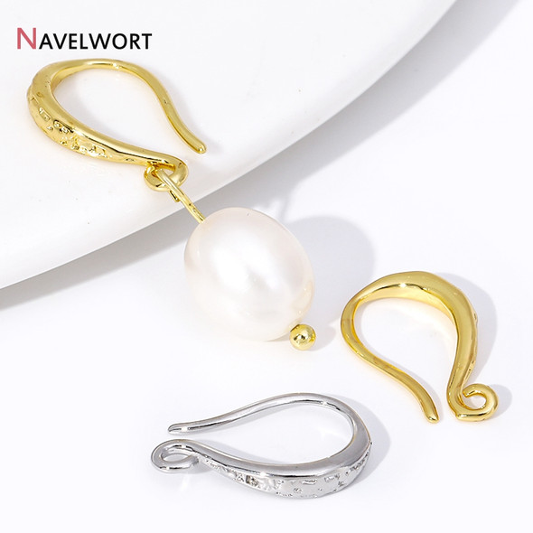 18K Gold Plated Brass Stripe Earring Hooks Earwires For Earring Making Findings Supplies,DIY Jewelry Making Accessories