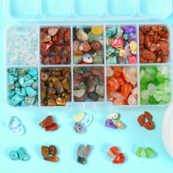 3-5MM Natural Stone with hole Gravel Crystal Chips Quartz Ore Minerals Reiki Healing Tumbled Agates DIY For Jewelry Making