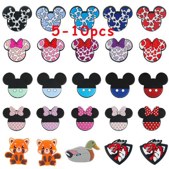 5/10Pcs New Mouse Silicone Beads Food Grade Silicone Focal Bead For Jewelry Making DIY Bracelets Pacifier Chain Accessories