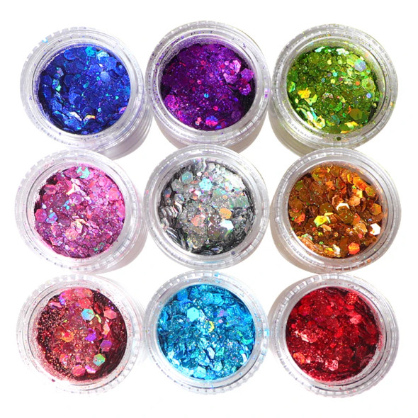 10ml UV Resin Glitter Mix Hexagons Epoxy Resin Pigment Powder Iridescent Sequins DIY Earrings Pendant Resin Filling Accessories