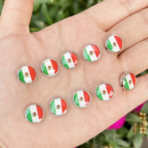 20PCS Silver Alloy Mexican Flag Charm Accessories for DIY Bracelet Jewelry Making