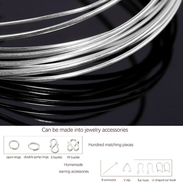 2M 0.3-1.0mm 925 Sterling Silver Wire For Jewelry Making Half Hard Round Sterling Silver Jewelry Wire Accessories Jewelry DIY