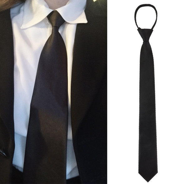 Black Unisex Zipper Ties Retro Silky Narrow Neck Tie Slim Smooth Women Bow Tie Korean Style Simple Elegant All-match Trendy Tie Black Unisex Zipper Ties Retro Silky Narrow Neck Tie Slim Smooth Women Bow Tie Korean Style Simple Elegant All-match Trendy Tie