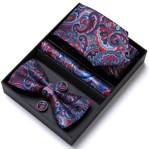Tie For Men Formal Dress Tuxedo NeckTie Handkerchief Bow Tie Set PlaisyParty Groom Wedding Butterfly Bowtie In Box