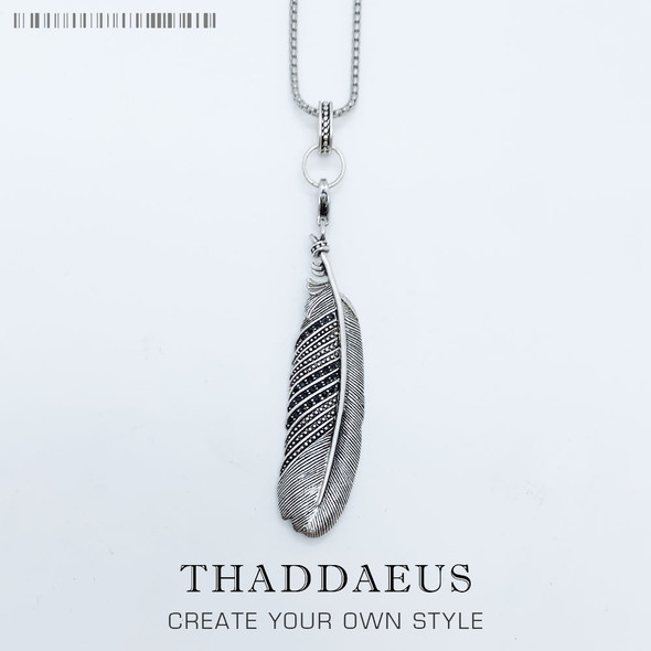Feather Link Chain Necklace,2017 Brand New Fashion Jewelry Europe Style Rebel Cross Bijoux Gift For Men & Women Friend