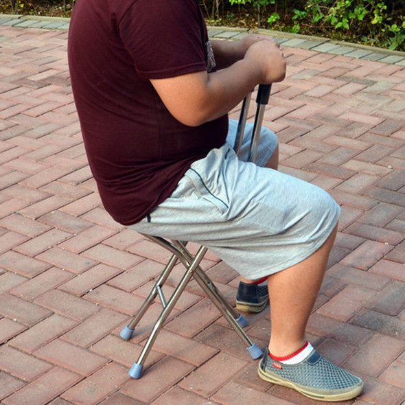 Foldable Walking Stick Chair For Elderly Anti-Slip Design Sturdy Seats Cane For Home/Outdoor