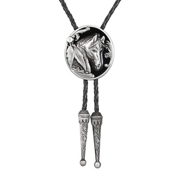 Western Pattern Deer bolo tie for man Cowboy cowgirl necktie round shape Western Pattern Deer bolo tie for man Cowboy cowgirl necktie round shape