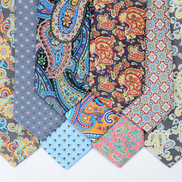 High Quality 100% silk Tie Seven fold Chinese silk printed necktie with gift box