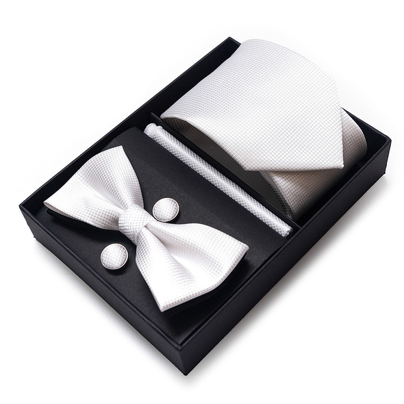 Luxury Great Quality Tie Hanky Pocket Squares Cufflink Set Necktie Box hombre Printed Clothing Accessories Office
