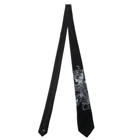 2024 New Y&S Original Tie Yamamoto Style Floral And Bone Tie Men Women Print Dark Style Suit Tie