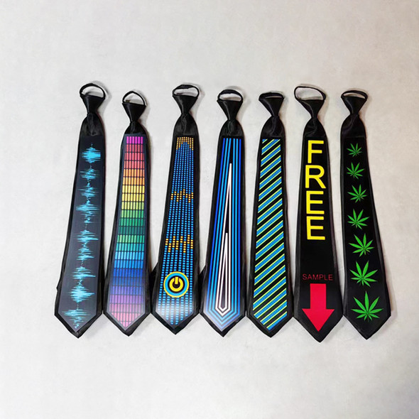 Men Glowing Tie EL Wire Neon LED Luminous Party Halloween Christmas Luminous Light Up Decoration DJ Bar Club Stage Prop Clothing