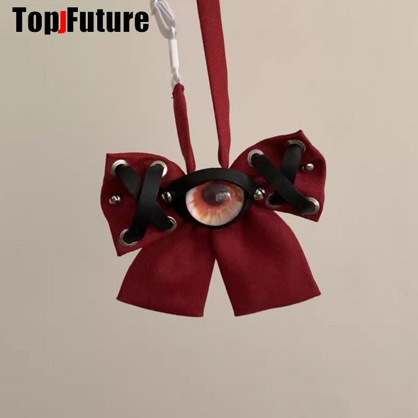 Women Men Gothic Punk Pre-Tied Y2K Girl Boys Ties one eye devil Tie Shirt School Student Uniform Necktie Accessories Wholesale