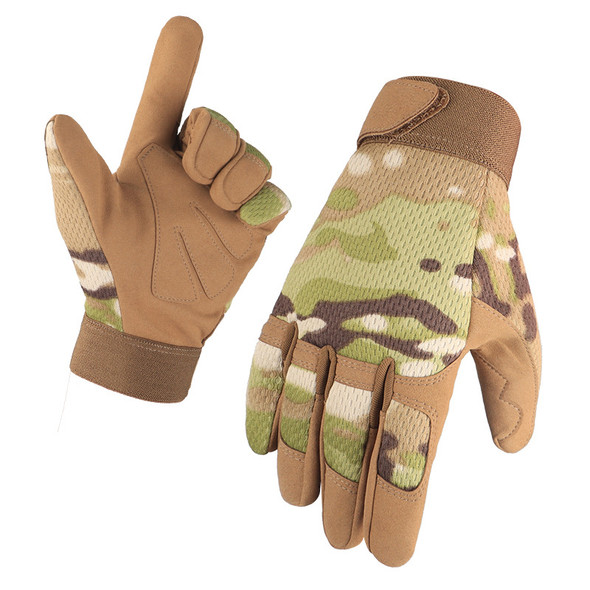 Men Full Finger Gloves Touch Screen Army Tactical Breathable Gloves Paintball Work Airsoft Shooting Hunting Fish Camo Mittens