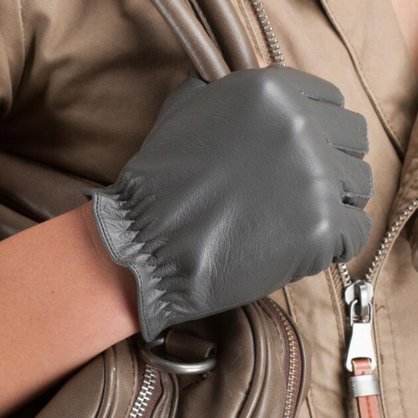 New Fashion High Quality Unisex Women Men Half Finger Genuine Leather Motocycle Fingerless Luvas Tactical Sheepskin Gloves S75