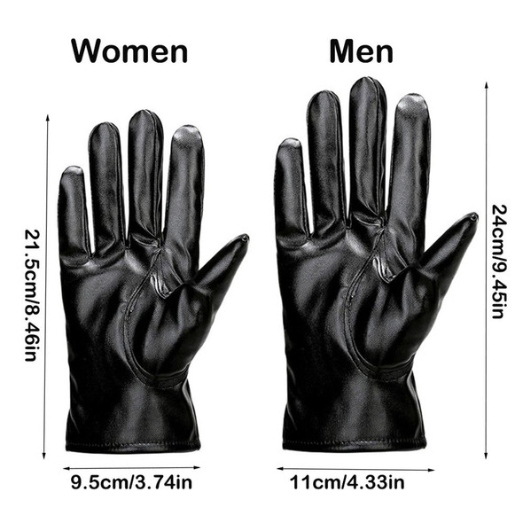 New Women Men Pu Leather Gloves Plus Velvet Warm Touchscreen Gloves Waterproof Glove Winter Outdoor Cycling Motorcycle