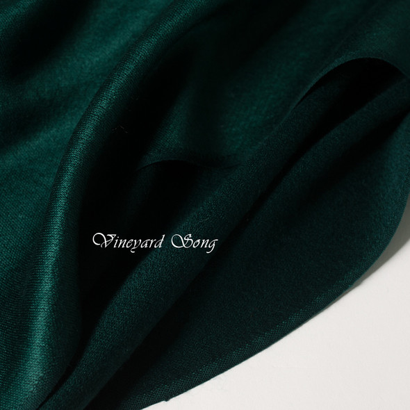 Medium thin silk cashmere double-sided woven shawl scarf for men and women satin green