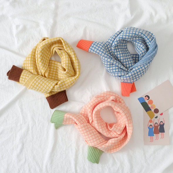 Outdoor Windproof Scarf Kids Boys Girls Scarf Winter Warm Fashion Patchwork Plaid Knitted Long Scarf Children Scarves 2-15Y Outdoor Windproof Scarf Kids Boys Girls Scarf Winter Warm Fashion Patchwork Plaid Knitted Long Scarf Children Scarves 2-15Y