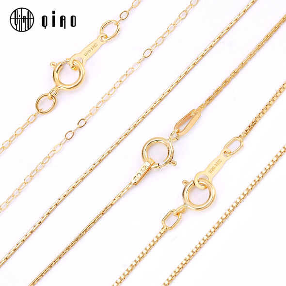 16 Inch/18 Inch 14K Gold Filled Round O Chain Box Chain Snake Chain For Jewelry Making DIY Necklace Findings 1/20 14KGF