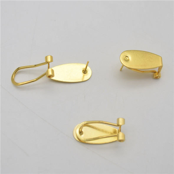 100pcs 8.5*18.5mm Copper Material Earring Clip Ellipse-shaped Earring Posts DIY Earring Finding