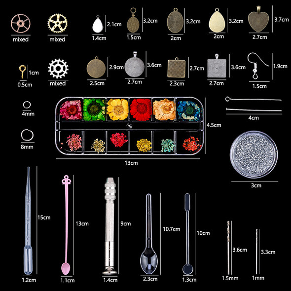 All In One Resin Mold Kit for Beginner Silicone Molds Starter Kit Epoxy Resin Supplies for DIY Jewelry Making Craft Home Decor