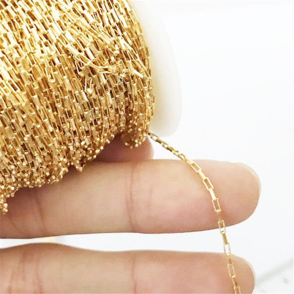Real 14K Gold Filled Open Box Chain 1.25MM Chain Necklace Gold jewelry Minimalist Gold Filled Chain DIY Jewelry