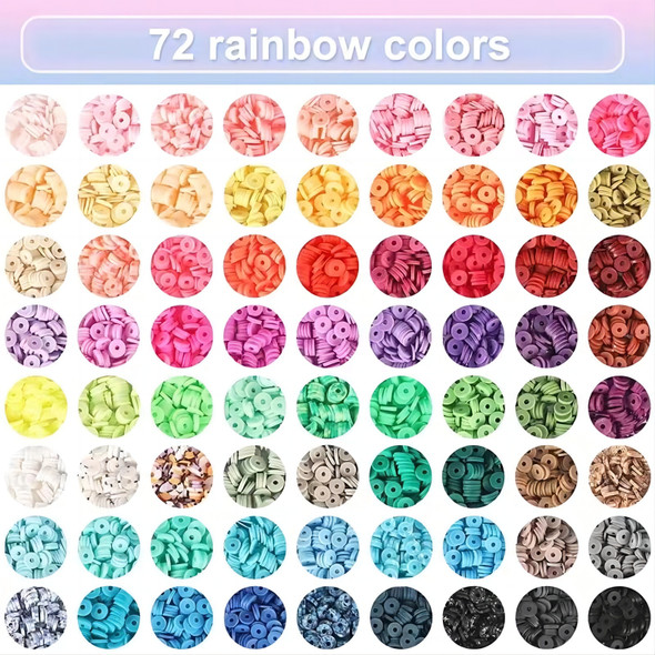 72-color 9000pcs Soft Pottery DIY bracelet box flat ball for jewelry making perfect gift set