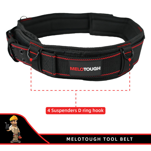 MELOTOUGH Tool Belt Suspenders Tool Harness for Heavy Duty Work Movable shoulder Pads, Quick Clip Suit for Tool Belt