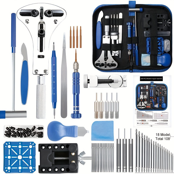 185pcs Watch Repair Kit, Professional Watch Battery Replacement ToolWatch Link And Back Removal Tool, Spring Bar Tool Set