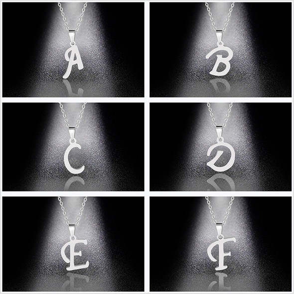 Vintage Style Fashion High Sense Design Stainless Steel Necklace English Letter Pendant Girl Charm Temperament Clavicle Chain