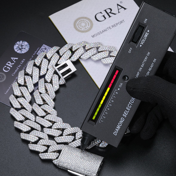All Moissanite Cuban Hip Hop Bracelet For Men 23mm Full Diamond With GRA Solid 925 Sterling Silver Teen Girls Chain Jewelry Gift