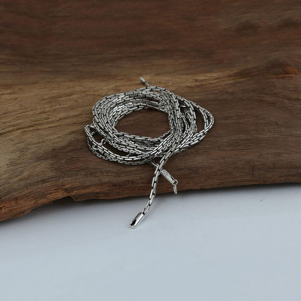 3mm Square Bamboo Necklace Vintage Chain 100% 925 Silver Vintage Fashion Fine Jewelry Necklace Women Men New Arrival 2024 GN5