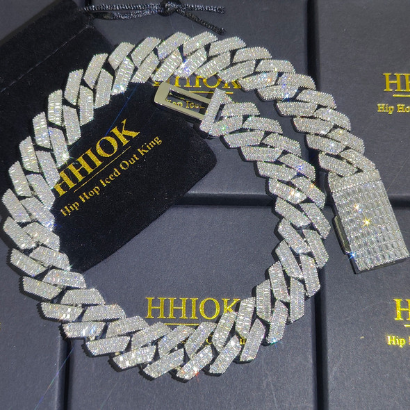 20MM Full Iced Out Cuban Link Chain Hip Hop 18K Gold Plated 5A Cubic-Zirconia Necklace for Men Miami Rapper Bling Diamond Choker